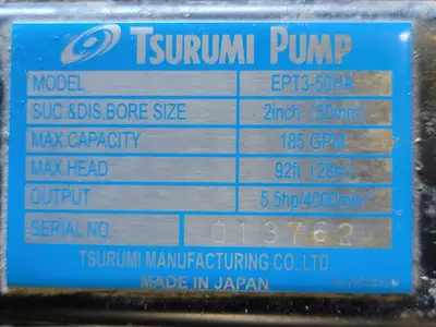 Used TSURUMI EPT3-50HA Parts (Hydraulics and Pneumatics) British Columbia CA | Lenmark #257515