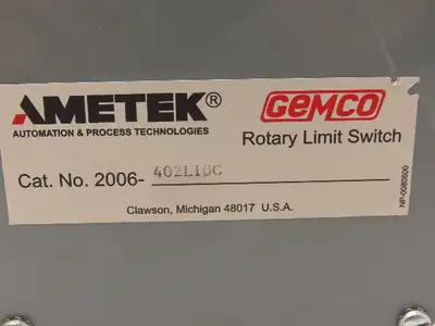 Gemco 2006-402L10C Rotary Limit Switch Ametek Patriot Sensors 10:1 Ratio