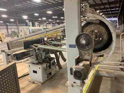 HOMAG POWER TVL370/15/02 BRUSH/WHEEL STYLE BOARD TURNER MATERIAL-HANDLING CONVEYOR SYSTEM