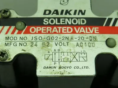 Daikin JSO-G02-2NA-20-DN Hydraulic Solenoid Valve 100 VAC JS0-G02-2NA-20-DN