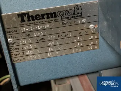 Used Thermcraft Inc. Thermcraft Model 37-24-3ZH-SC Three-Zone High-Temperature Tube Furnace Furnaces Michigan US | Federal Equipment Company #1506018