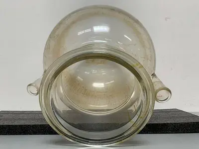 USED OSS LABORATORY COLLECTION FLASK W/ TOP GLASS CAP