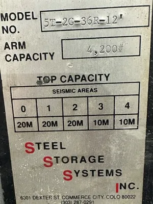 USED STEEL STORAGE SYSTEMS ST-2G-36R-12