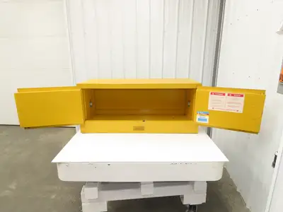 Justrite 25801 Yellow Flammable Safety Cabinet 12-1/2 Gallon Liquid Piggyback