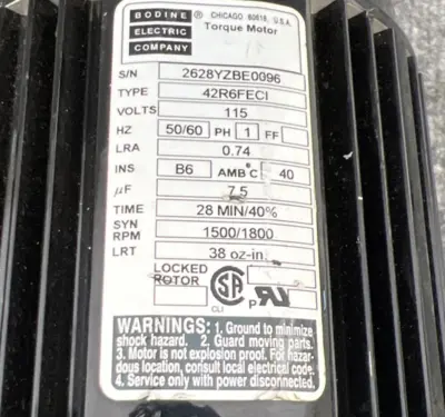 Used Bodine 42R6FECI A.C. Motors California US | Davliegogo LLC #1713176