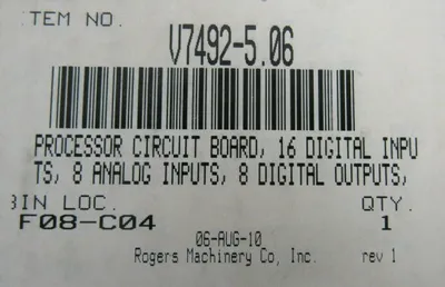 NEW ROGERS MACHINERY V7492-5.06 CIRCUIT BOARD 4109021 EE-23 V7492506