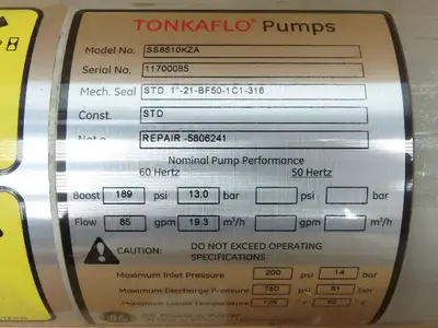 New | in-Stock TONKAFLO _UNKNOWN_ Centrifugal Pumps Indiana US | Arrow Industrial #1425882