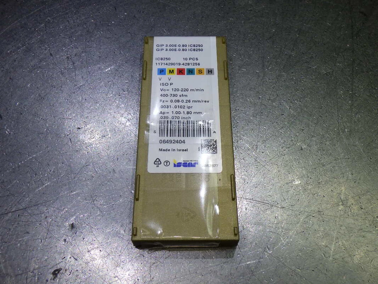 Iscar Double Sided Carbide Grooving Inserts QTY10 GIP 3.00E-0.80 IC8250 (LOC1310A)