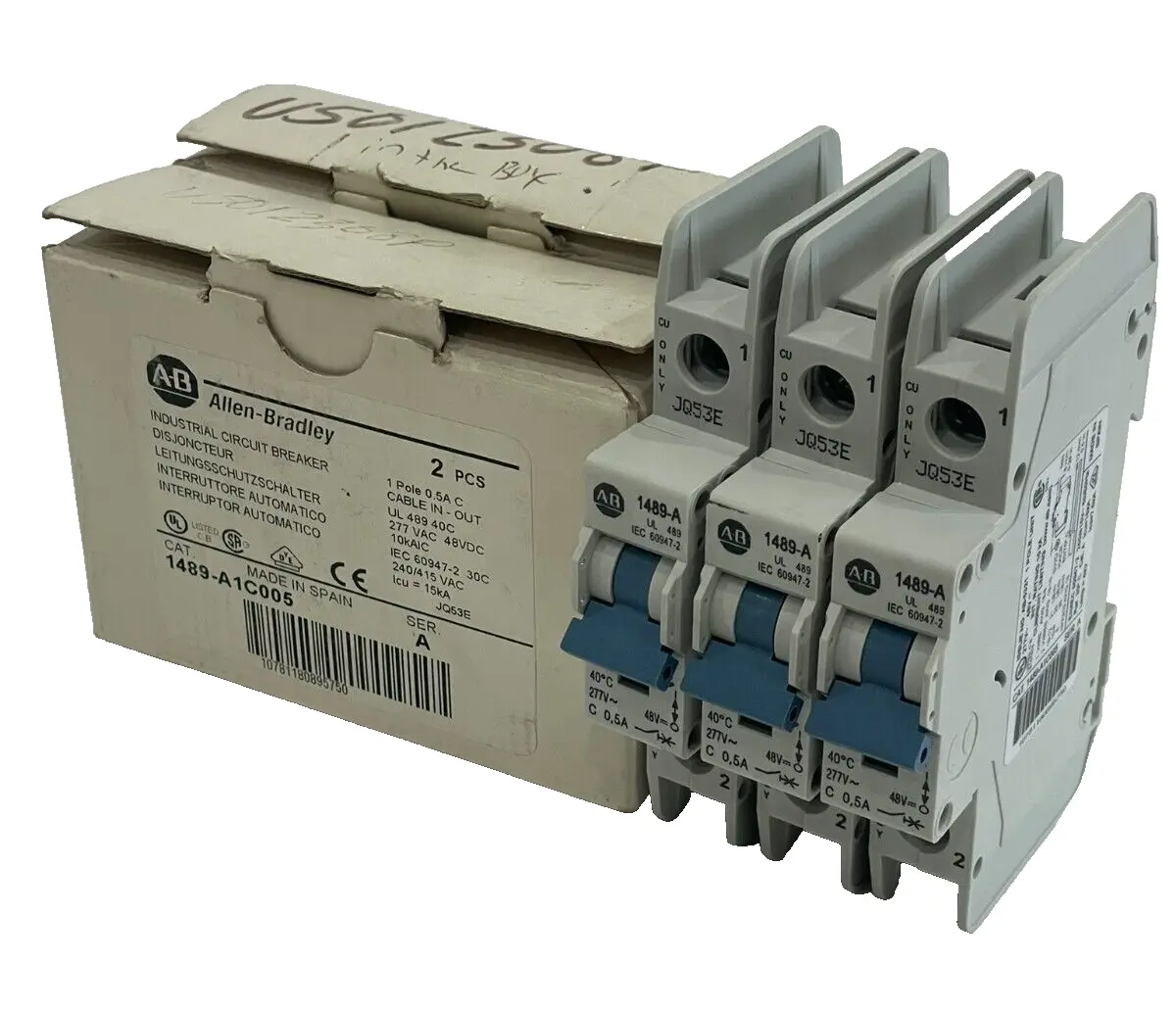 ALLEN BRADLEY 1489-A1C005 CIRCUIT BREAKER SER.A 3 PCS. 1489A1C005 NEW, SURPLUS