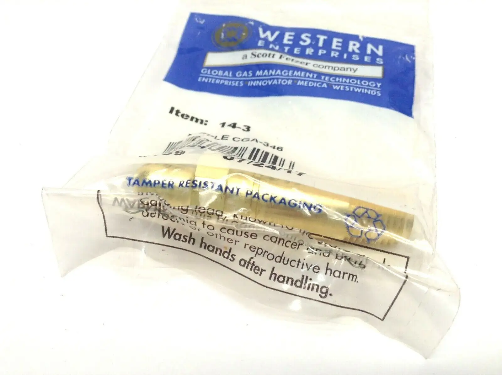 New | in-Stock Western Enterprises Nipple CGA-346 Brass 2.5 Inch 698944062446 Welding Machinery (Other) Michigan US | Maverick Industrial Sales #1397093