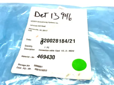 USED WEBER SCREWDRIVING SYSTEM CONNECTION CABLE 12-POL ST140