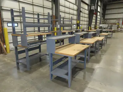 Uline H-1128  48"x 30" Industrial Packing Table Work Bench Composite Wood Top