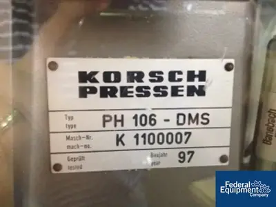 USED Korsch Korsch PH 106/DMS Tablet Press, 6 Station