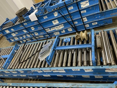 Interlake Roller Conveyer set, Width: 22"/24", Length: 90', w/ t