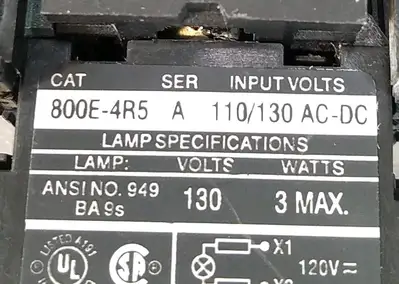 Allen-Bradley 800E-4R5/A Orange Motor Stopped Lamp Loc4D20