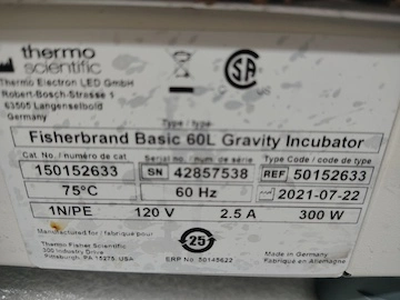 Used FISHER SCIENTIFIC _UNKNOWN_ Incubators California US | Biotech Equipment Sales #1486877