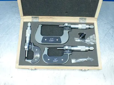 2-3", 1-2", 0-1" 3pcs Digital Outside Micrometer Set.