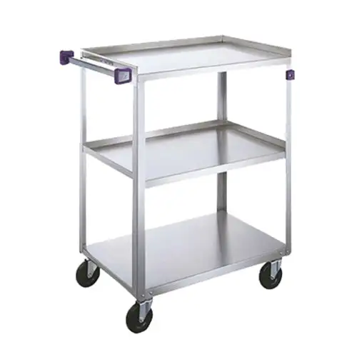Lakeside 422A 3 Level Stainless Utility Cart W/ 500 Lb Capacity, Raised Ledges