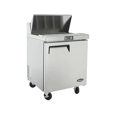 New | in-Stock Atosa New Atosa MSF8301GR 27" Sandwich Prep. Table with (8) 6" Deep Poly Pans Food Prep Tables Illinois US | Falcon Restaurant Supply #1375352