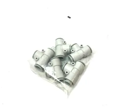 NEW SMC PUSH-TO-CONNECT UNION TEE FITTING 16MM LIGHT GRAY