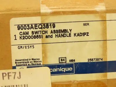 Telemecanique 9003AEQ3819 Rotary Cam Switch Assy 300VAC 12A W KAD1PZ Knob