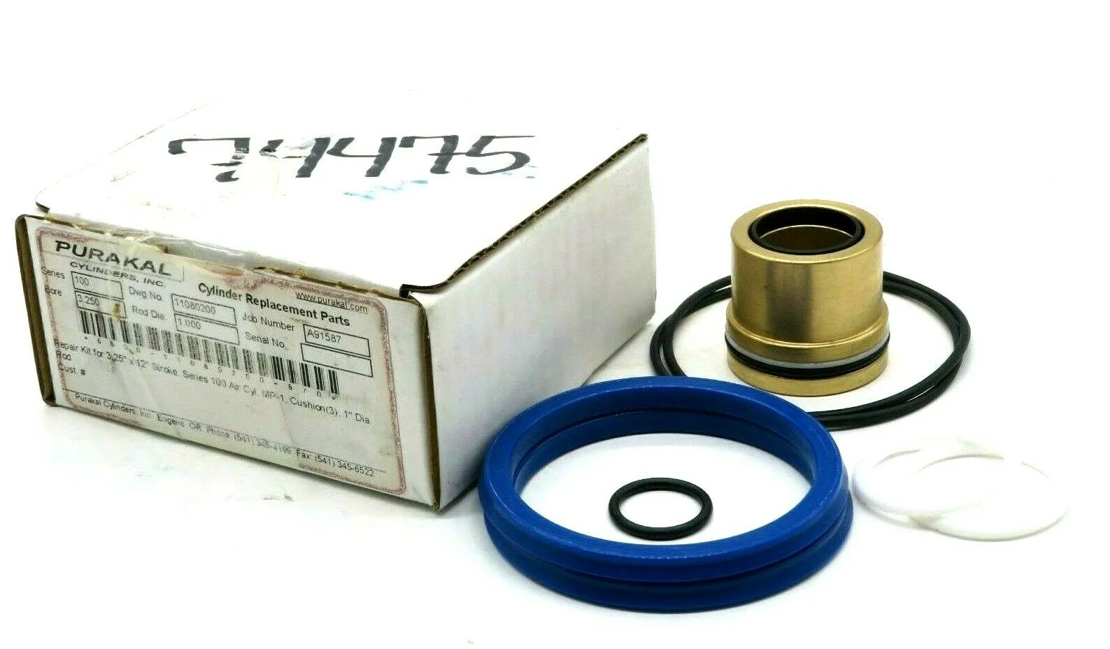 NEW PURAKAL CYLINDERS SERIES 100 BORE 3.250 REPAIR KIT FOR 3.25" X 12" STROKE