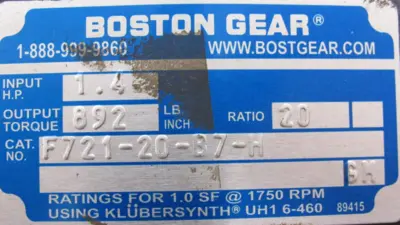 NEW BOSTON GEAR F721-20-B7-H GEAR REDUCER 20:1 F72120B7H