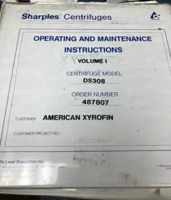 Sharples PM-38,000 Super-D-Canter centrifuge, 316SS.
