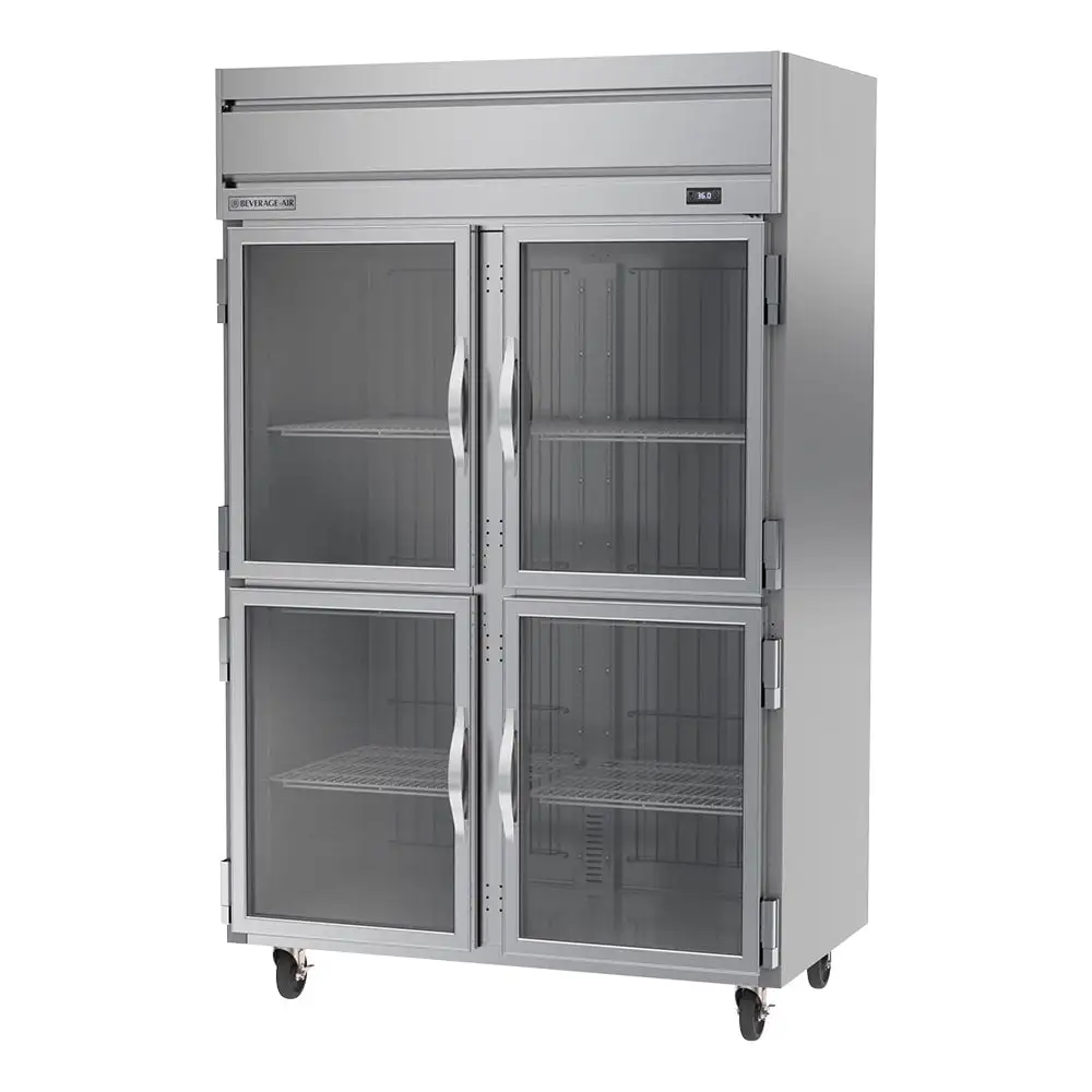 Beverage-Air HR2HC-1HG 52" Two Section Reach In Refrigerator - (4) Left/right Hinge Glass Doors, 115v