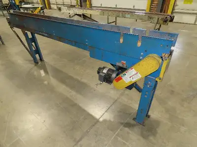 New London Engineering 7.5"x12' Plastic Roller Belt Accumulating Conveyor 30 FPM