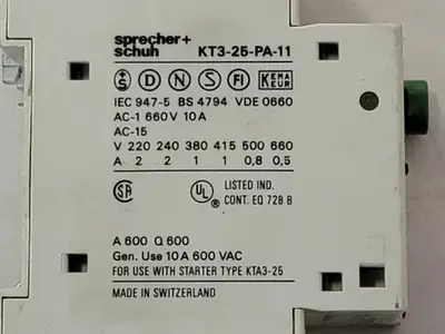 USED SPRECHER + SCHUH KTA3-25-1A
