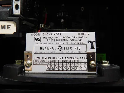General Electric 12IFCV51AD1A Very Inverse Time Overcurrent Relay 120V 60Hz Used