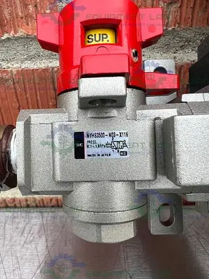 USED SMC NAW3000-N03 FILTER REGULATOR 0.05-0.85MPA W/ SMC PNEUMATIC / SOLENOID  VALVE