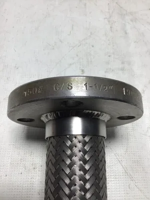 Motion Industries 18″ X 1 1/2″ Stainless Braided Hose Assemble; Flex Pipe -NOS