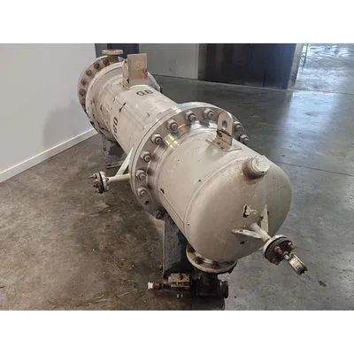 Used 20" Shell and Tube Stainless Steel Condenser Heat Exchanger, Fixed Tube