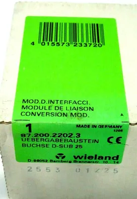 NEW SEALED WIELAND 87.200.2202.3 CONVERSION MODULE 8720022023