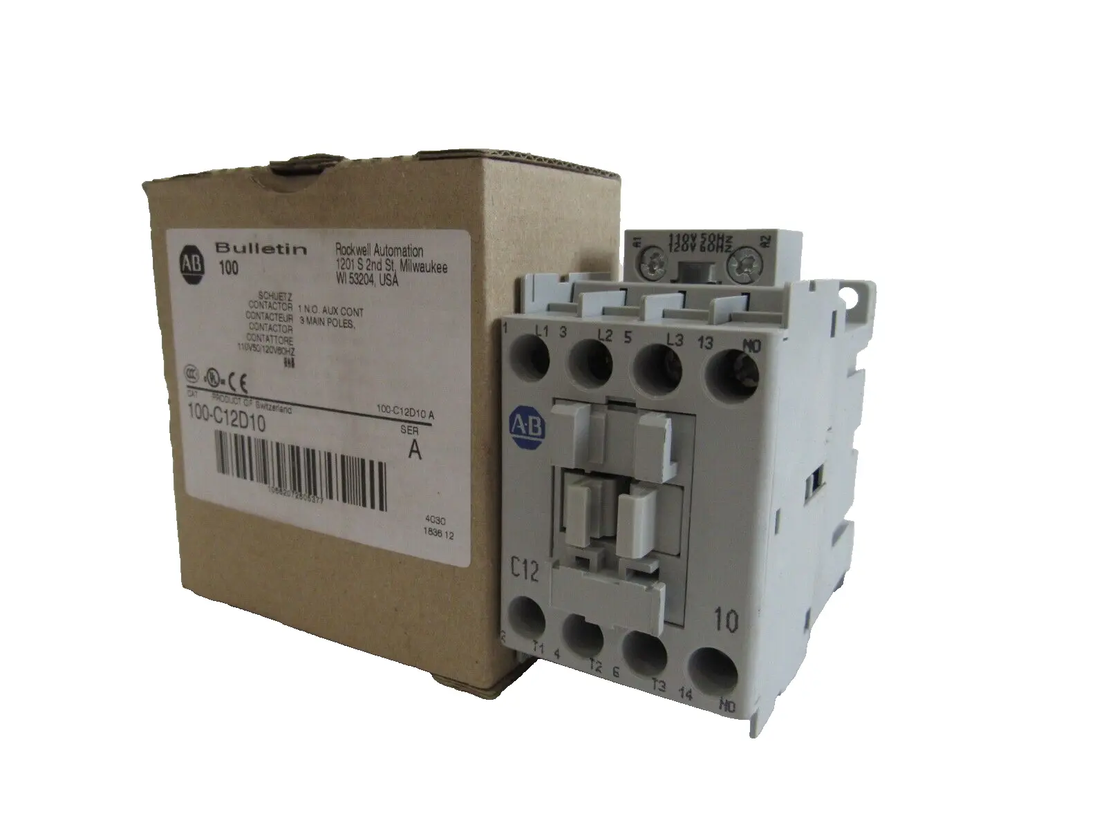 ALLEN BRADLEY 100-C12D10 CONTACTOR RELAY SER. A 100C12D10 NEW, SURPLUS