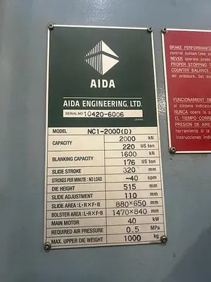 USED 2004 AIDA NC1-2000(D)