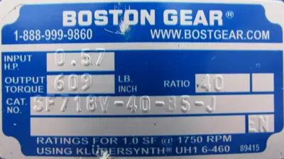 NEW BOSTON GEAR SF718V-40-B5-J GEAR REDUCER 40:1 SF718V40B5J
