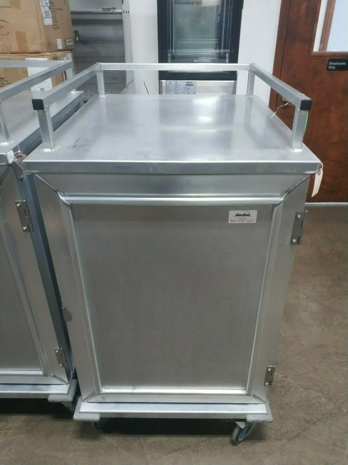 New Age 97830 12 Tray Cabinet Room Service Cart, Aluminum