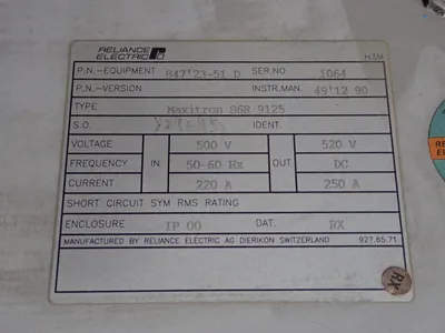 Used RELIANCE ELECTRIC MAXITRON S6R 9125 Rectifiers Ohio US | HGR 24 #1064828