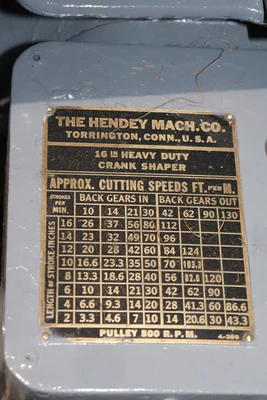 USED HENDEY 16"