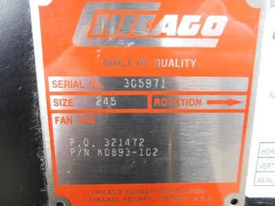 New | in-Stock Chicago K0893-102 Blowers Ohio US | Equipment Recovery Corp. #1329818