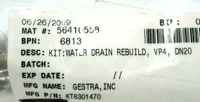 NEW GESTRA KT8301470 WATER DRAIN REBUILD KIT
