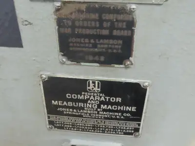 Jones & Lamson Pedestal Optical Comparator and Measuring Machine