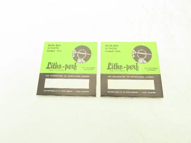 HS Boyd #815 Litho-Perf 20' Roll 16 Tooth Card Side Series Rules Lot of 2