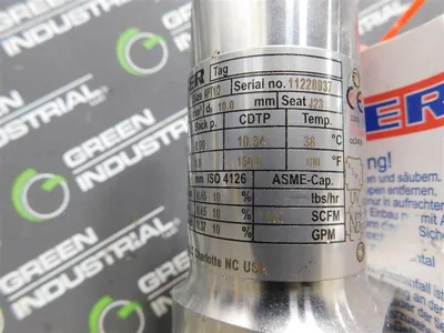 Leser 4394.2892 Compact Performance Safety Valve NPT 1/2" Flow Area 78.5 mm² New