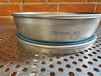 Used RETSCH SIEVE FRAME AND SCREEN, 8" DIAMETER X 2" DEEP, 75 UM MESH SIZE Filtration Equipment California US | Equipment Lab #1460007