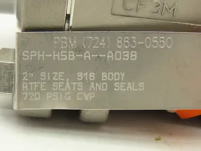 PBM  SPH-H5B-A-A038 Stainless 316 Sanitary 3Pc Ball Valve 2" Butt Weld 720PSI