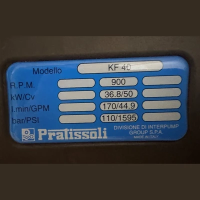Used PRATISSOLI KF40 Piston Pumps MN | Savona Equipment LTD #1278853
